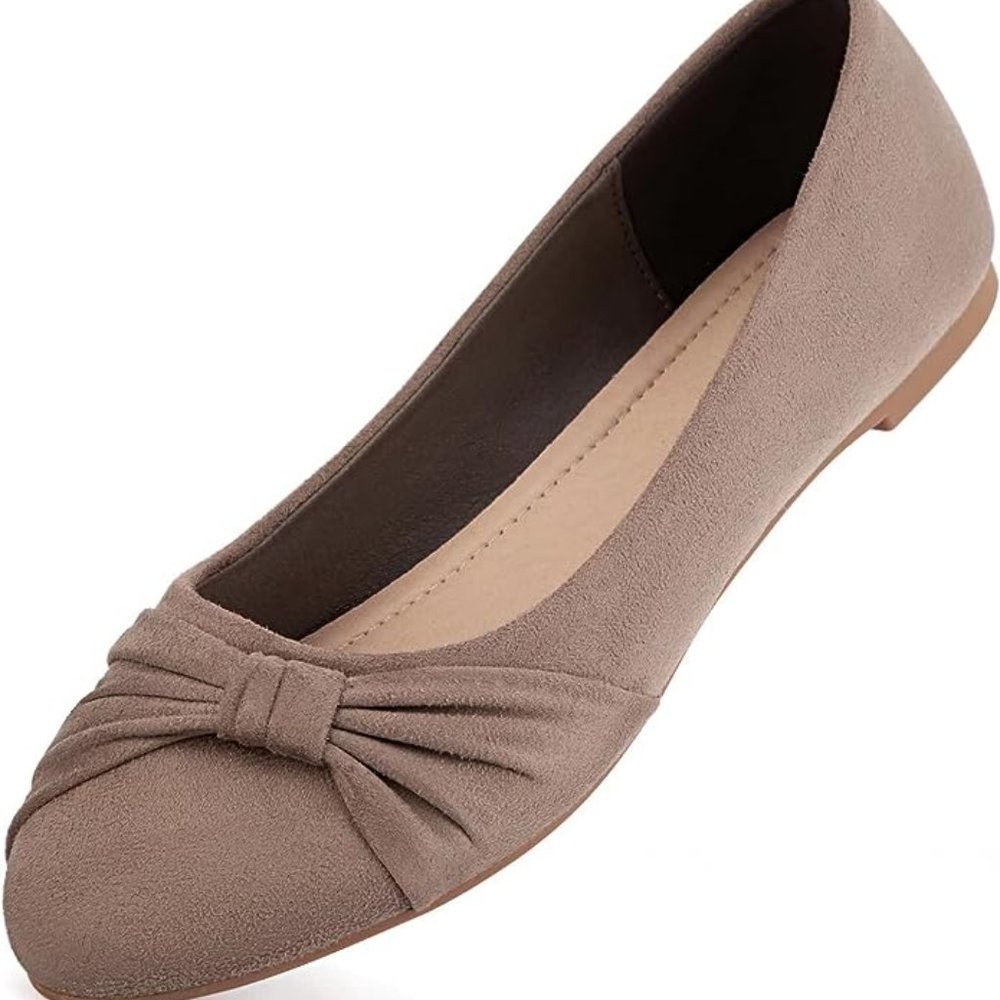MaxMuxun Women's Shoes Round Toe Ballet Dressy Flats Comfortable Slip On Shoes